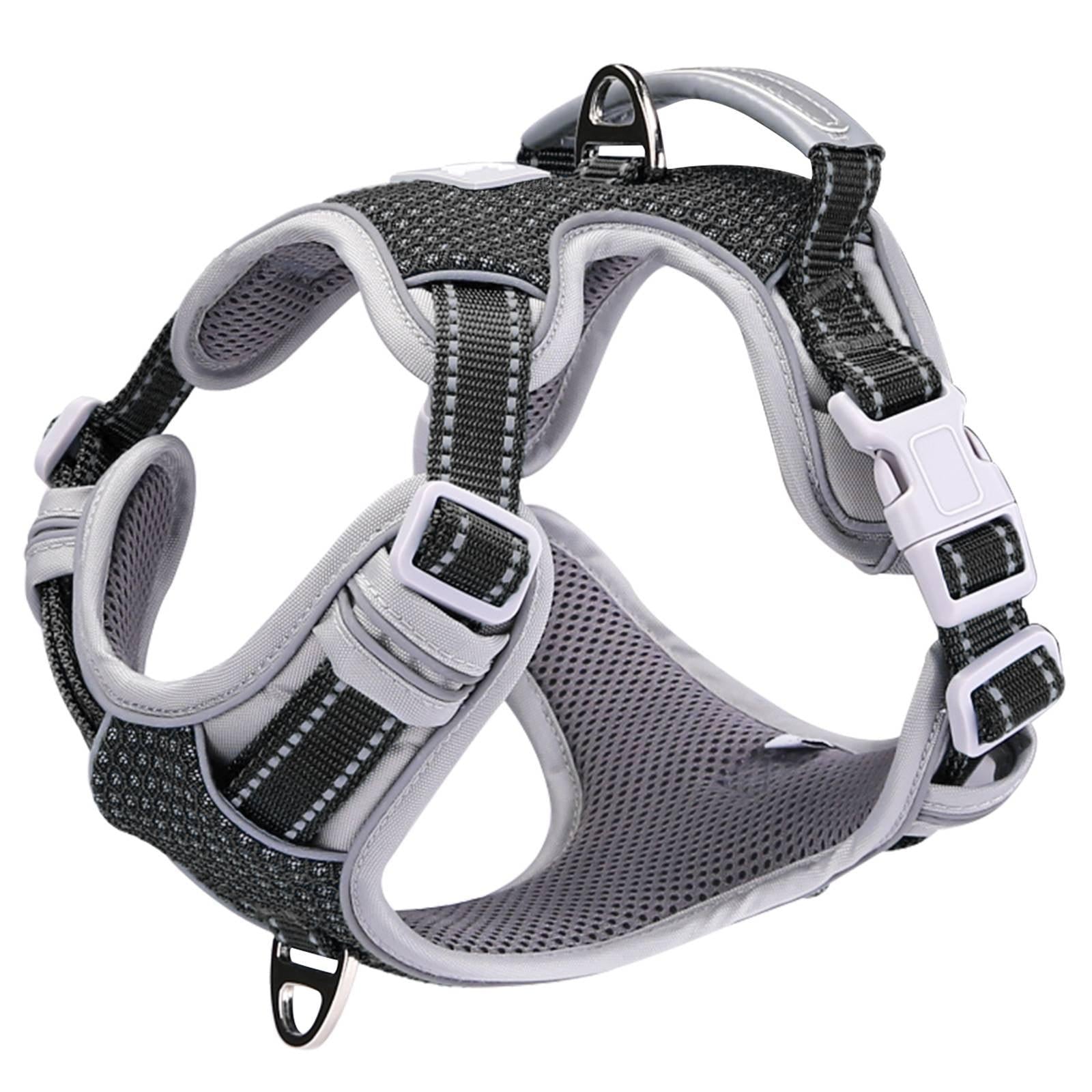 Padded Foam Mesh Dog Harness - Black